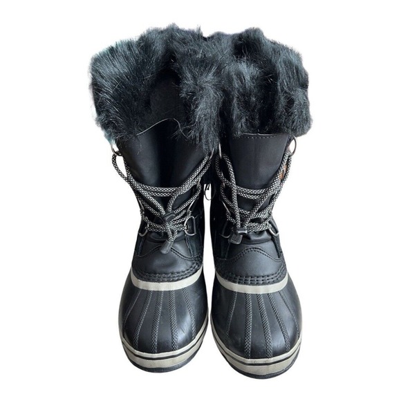 Sorel Boots Womens 5 Black Joan of Arctic Winter Boot Faux Fur Lace Up Snow Boot - Picture 5 of 11
